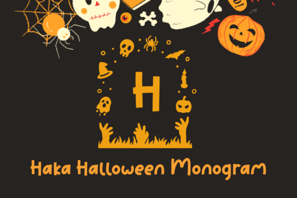 Haka Halloween Monogram: A Spooky Display Font That Grabs Attention